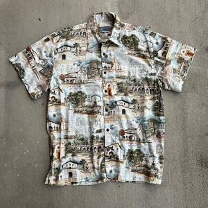 High Seas Trading Co Hawaiian Shirt Mens L California Church Christian‎ Missions